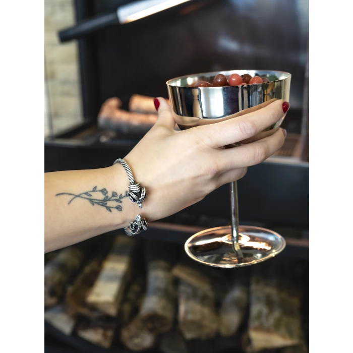 Bakır Bileklik KOÇ BAŞLI MODEL GÜMÜŞ KAPLAMA