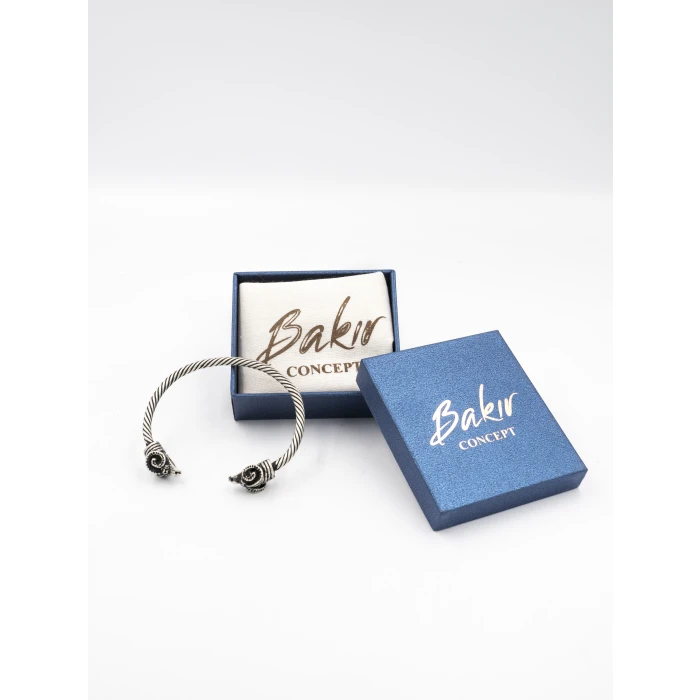 Bakır Bileklik KOÇ BAŞLI MODEL GÜMÜŞ KAPLAMA