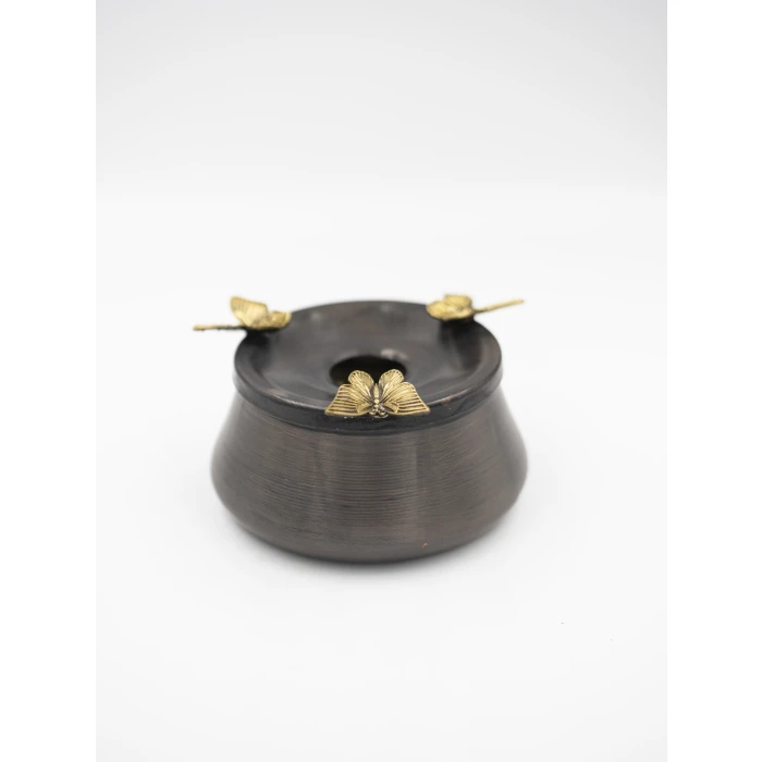 BAKIR KÜL TABLASI KELEBEK DETAYLI OKSİT RENK