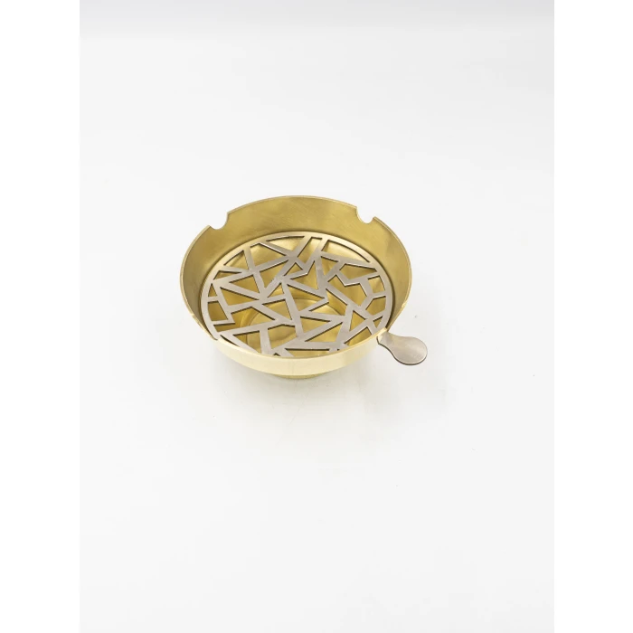 PİRİNÇ KÜL TABLASI LAZER KESİM GOLD RENK