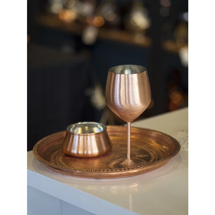 Bakır Kadeh Modern Model Mat Bakır Renk