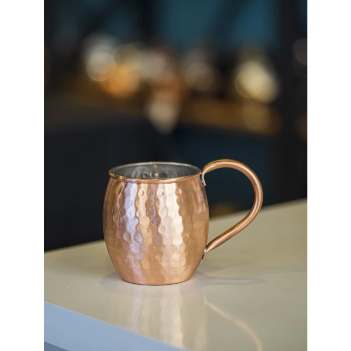 BAKIR KUPA BARDAK TOMBUL MODEL ÇEKİÇ DÖVME MAT BAKIR RENK