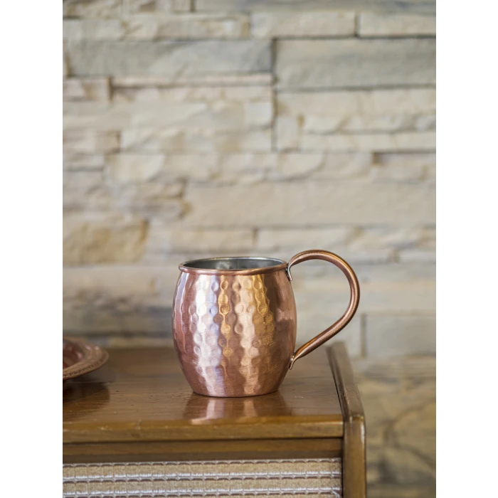 BAKIR KUPA BARDAK TOMBUL MODEL ÇEKİÇ DÖVME MAT BAKIR RENK