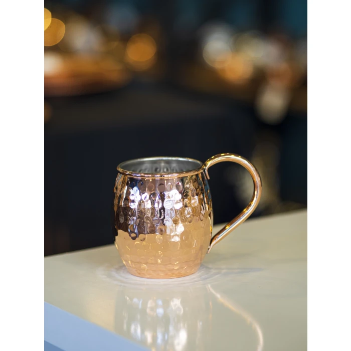 BAKIR KUPA BARDAK TOMBUL MODEL ÇEKİÇ DÖVME PARLAK BAKIR RENK