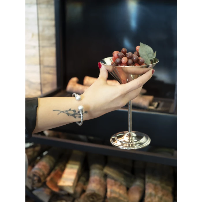 Bakır Bileklik Top Başlı Model Gümüş Kaplama