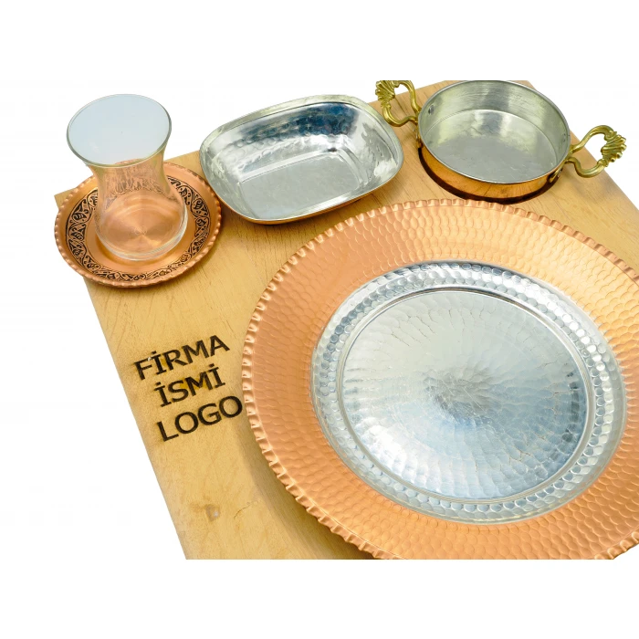 Ahşap Standlı Yemek Sunumu Seti #001