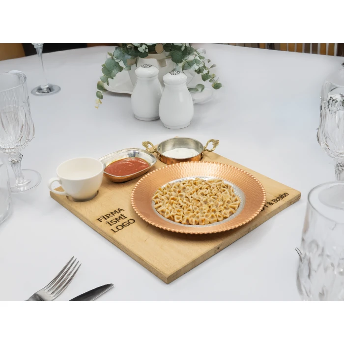 Ahşap Standlı Yemek Sunumu Seti #001