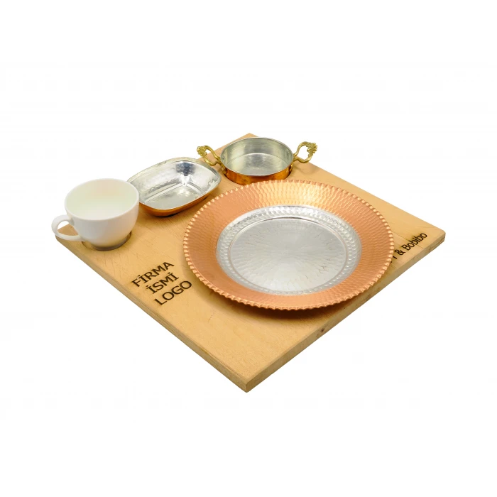 Ahşap Standlı Yemek Sunumu Seti #001