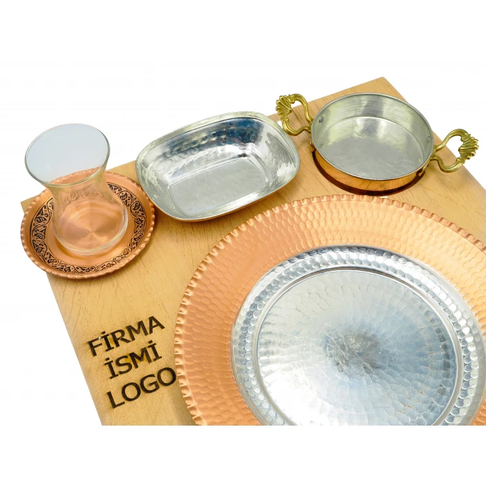 Ahşap Standlı Yemek Sunumu Seti #001