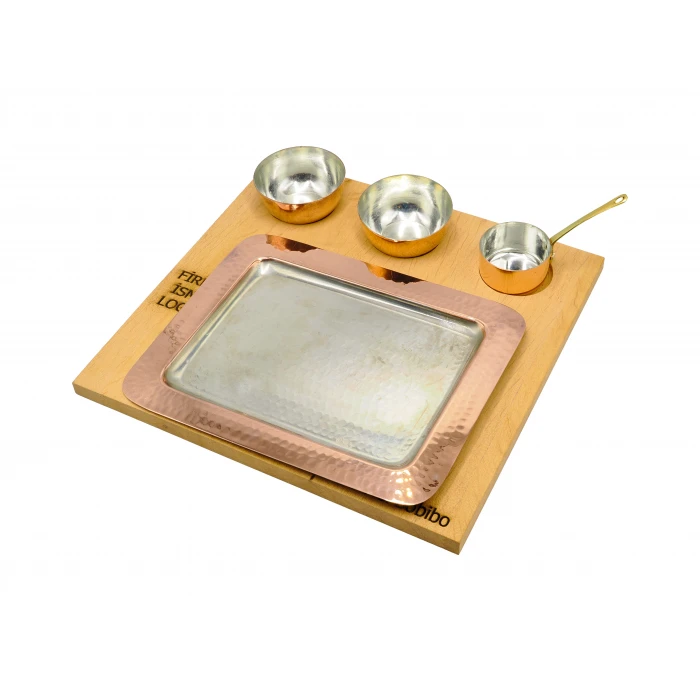 Ahşap Standlı Yemek Sunumu Seti #002