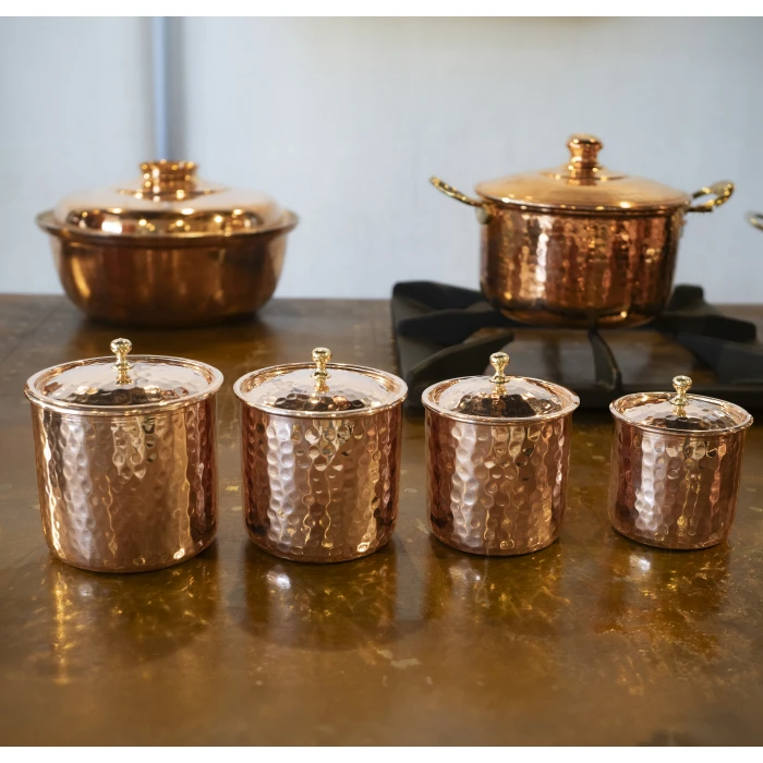 BAKIR BAHARAT TAKIMI ÇEKİÇ DÖVMELİ BAKIR RENK (4LÜ)