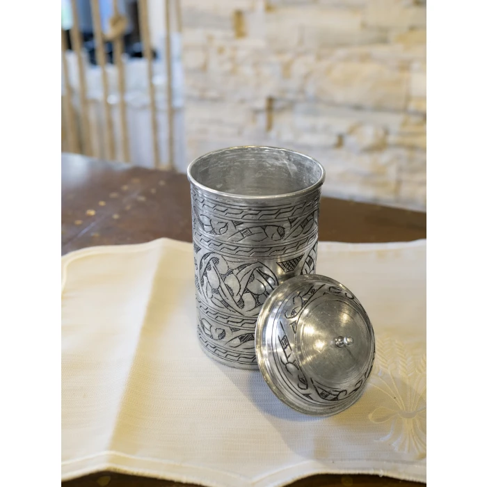 BAKIR BAHARATLIK NAKIŞ İŞLEME UZUN GÜMÜŞ RENK