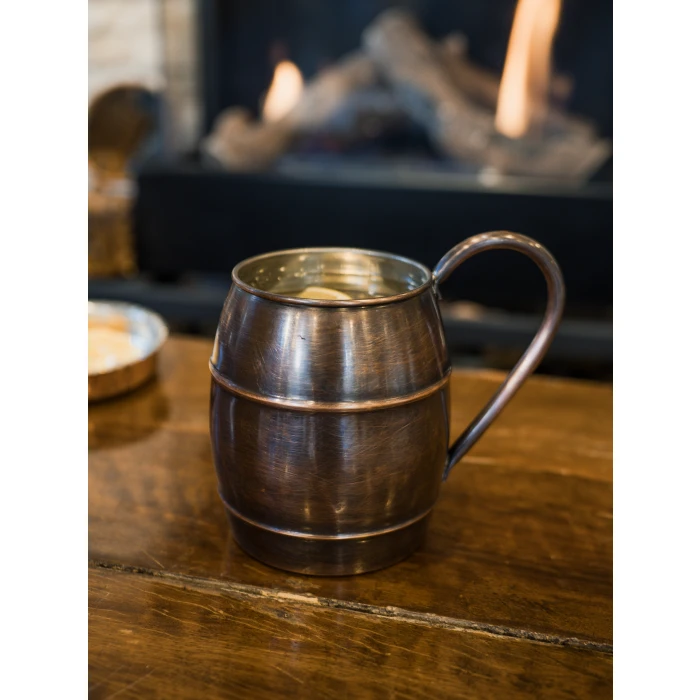 Bakır Bardak Fıçı Model Oksit Renk 2li