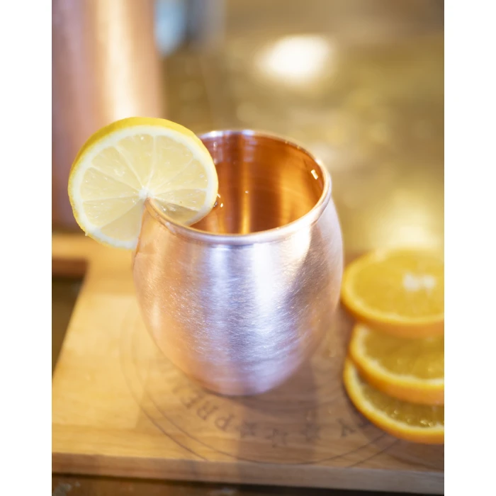 Bakır Kupa Bardak Tombul Kokteyl Mat Bakır Renk (Kalaysız)