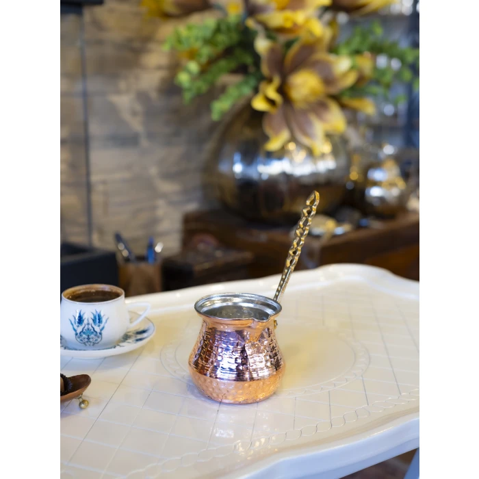 BAKIR CEZVE TOMBAK İNCE MODEL 5 KİŞİLİK CEZVE