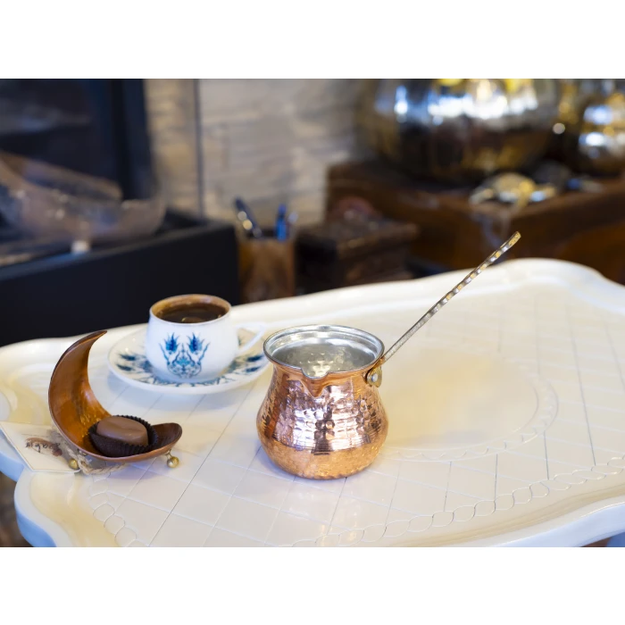 BAKIR CEZVE TOMBAK İNCE MODEL 5 KİŞİLİK CEZVE