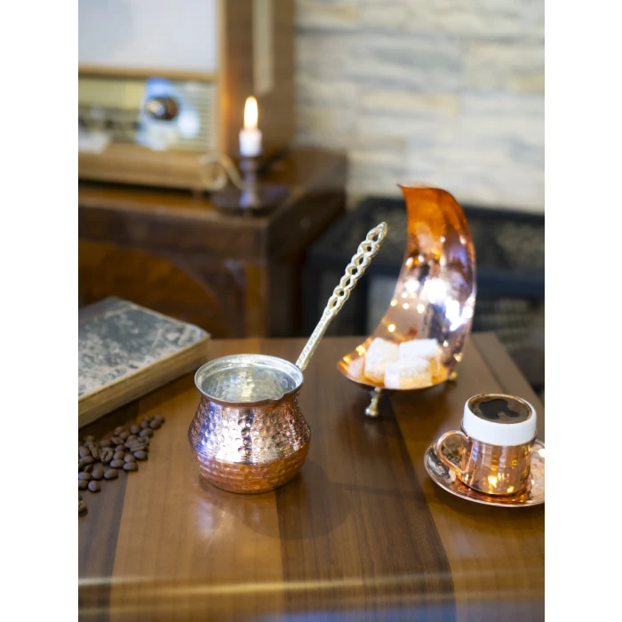 BAKIR CEZVE TOMBAK İNCE MODEL 5 KİŞİLİK CEZVE