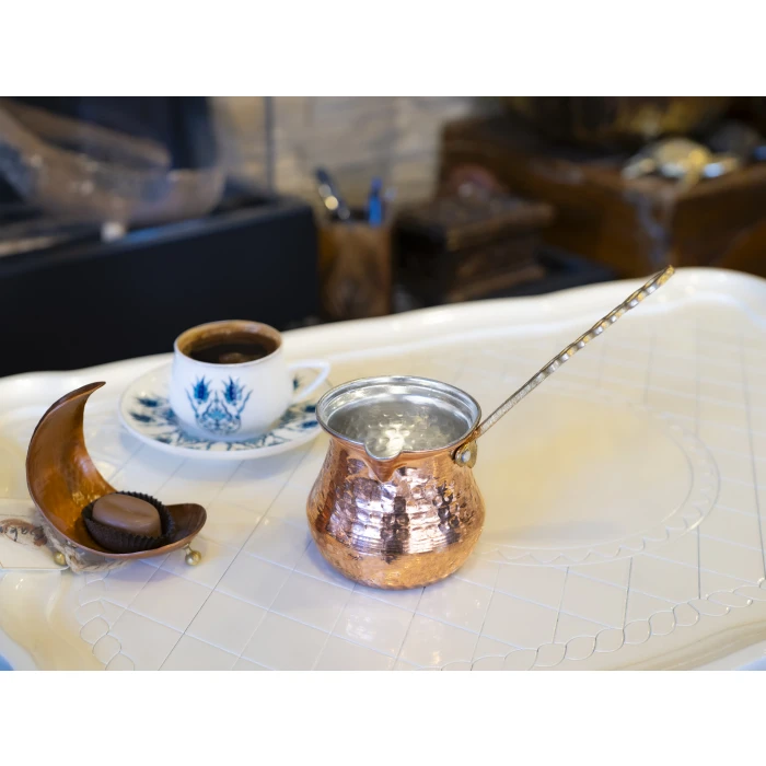 BAKIR CEZVE TOMBAK İNCE MODEL 4 KİŞİLİK CEZVE