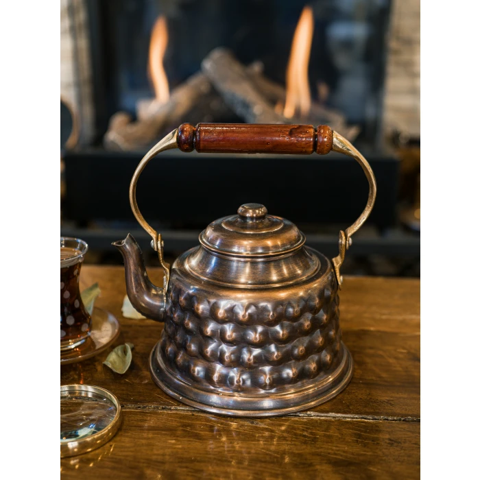 BAKIR DEMLİK KABARTMALI MARAŞ MODEL OKSİTLİ RENK