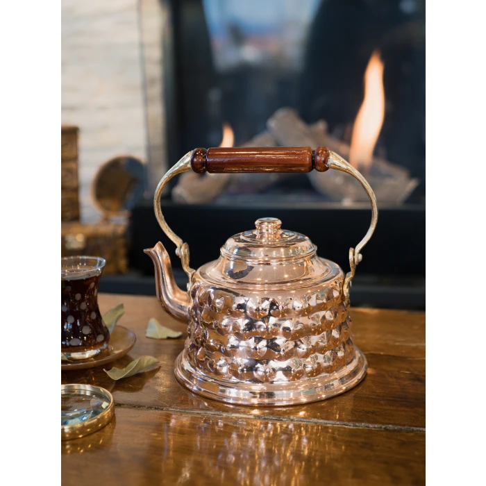 BAKIR DEMLİK KABARTMALI MARAŞ MODEL PARLAK RENK