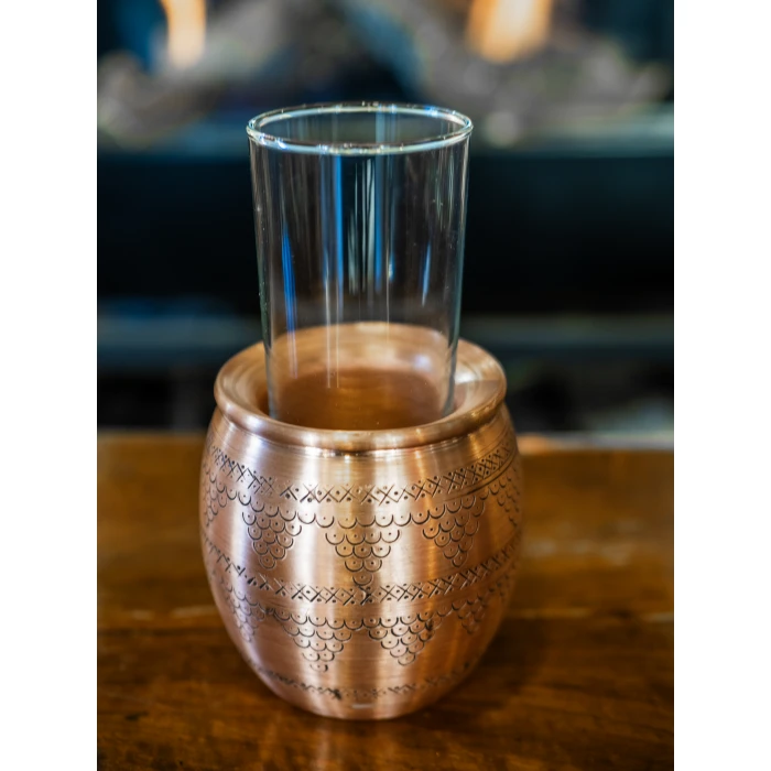 BAKIR EHLİKEYF SOĞUTUCU JELLİ ÜZÜM DESEN TOMBUL MODEL MAT BAKIR RENK