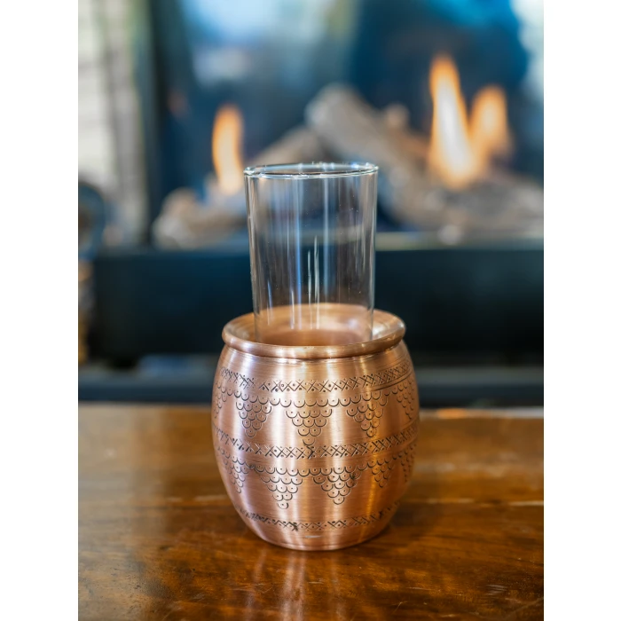 BAKIR EHLİKEYF SOĞUTUCU JELLİ ÜZÜM DESEN TOMBUL MODEL MAT BAKIR RENK