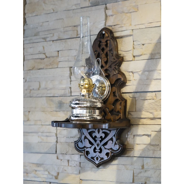 BAKIR GAZ LAMBASI, NİKEL KAPLAMA, GÜMÜŞ RENK