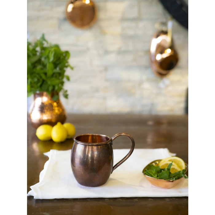 BAKIR KUPA BARDAK KALAYSIZ TOMBUL MODEL OKSİTLİ RENK (2Lİ)