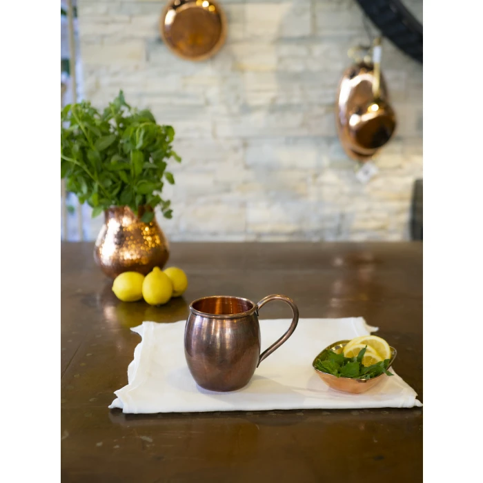 BAKIR KUPA BARDAK KALAYSIZ TOMBUL MODEL OKSİTLİ RENK (2Lİ)