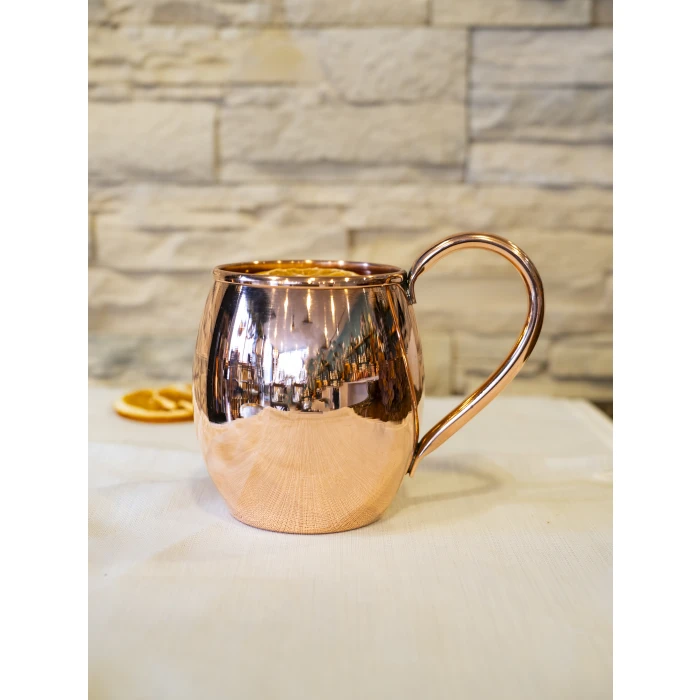 BAKIR KUPA BARDAK KALAYSIZ TOMBUL MODEL PARLAK RENK