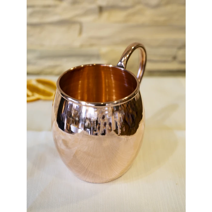 BAKIR KUPA BARDAK KALAYSIZ TOMBUL MODEL PARLAK RENK