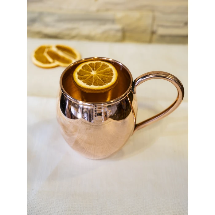 BAKIR KUPA BARDAK KALAYSIZ TOMBUL MODEL PARLAK RENK