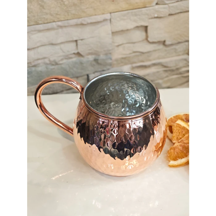 BAKIR KUPA BARDAK CHUBBY MULE MUG ÇEKİÇ DÖVME BARDAK