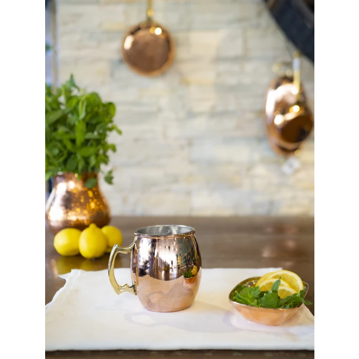 BAKIR KUPA BARDAK DÖKÜM KULPLU MODEL BAKIR RENK