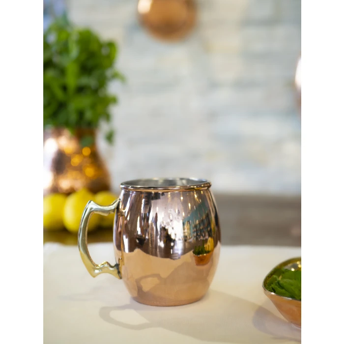 BAKIR KUPA BARDAK DÖKÜM KULPLU MODEL PARLAK (2Lİ)