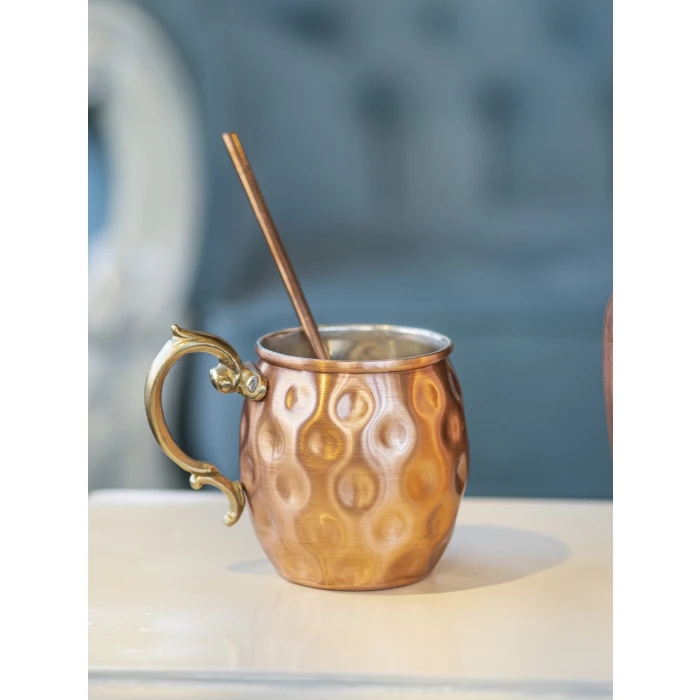 BAKIR KUPA BARDAK GAMZELİ MODEL MAT BAKIR RENK