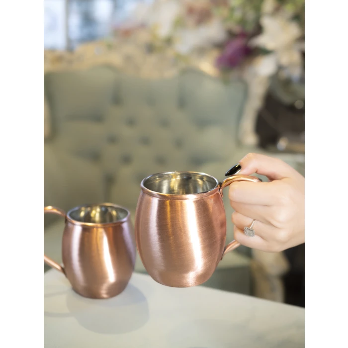 BAKIR KUPA BARDAK TOMBUL MODEL MAT BAKIR RENK