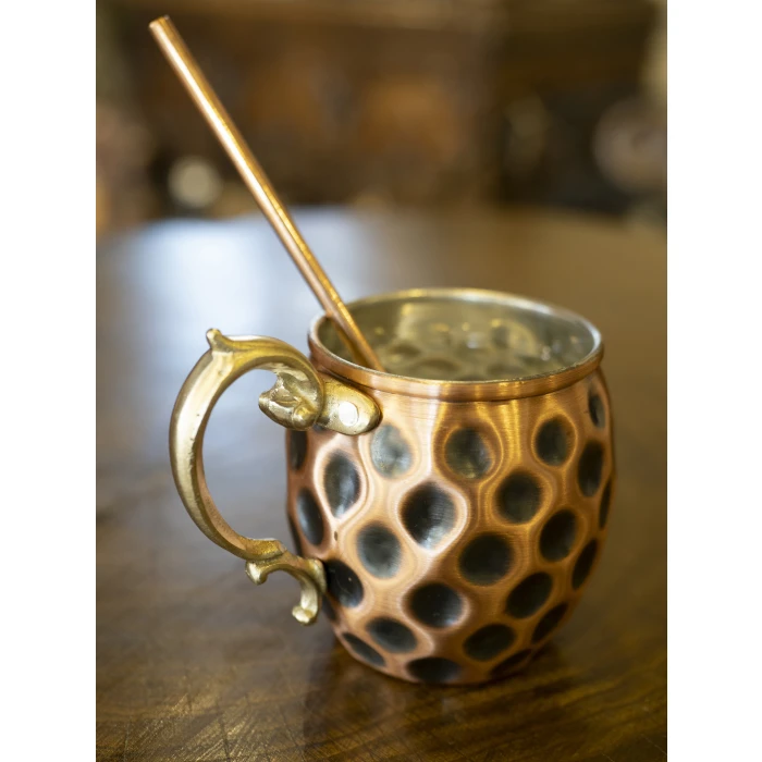 BAKIR KUPA BARDAK GAMZELİ MODEL ÇİFT RENK (2Lİ)