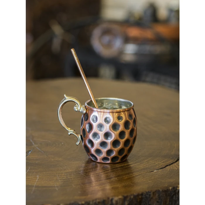 BAKIR KUPA BARDAK GAMZELİ MODEL ÇİFT RENK (2Lİ)