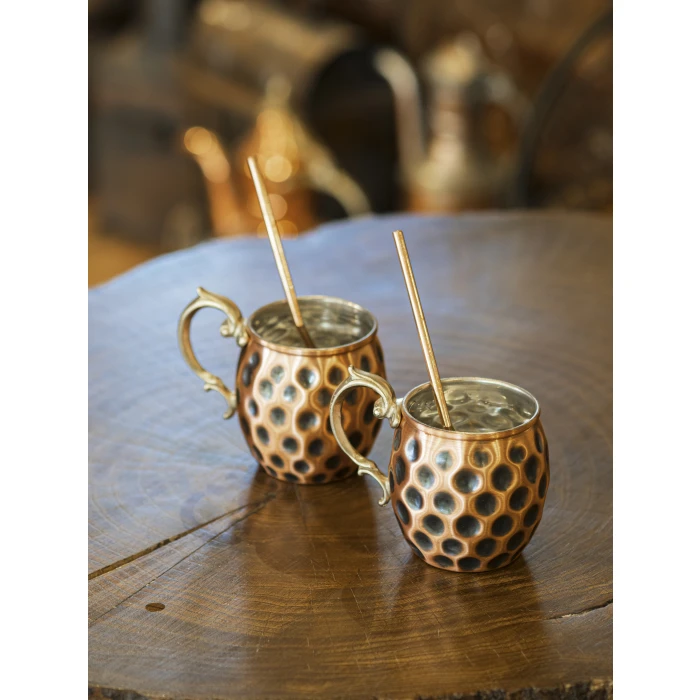 BAKIR KUPA BARDAK GAMZELİ MODEL ÇİFT RENK