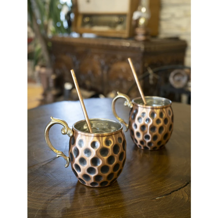 BAKIR KUPA BARDAK GAMZELİ MODEL ÇİFT RENK