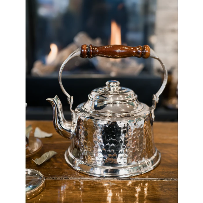 BAKIR MARAŞ DEMLİK GÜMÜŞ RENK (DIŞ KISIM NİKEL KAPLAMA İÇ KISIM KALAYLI)