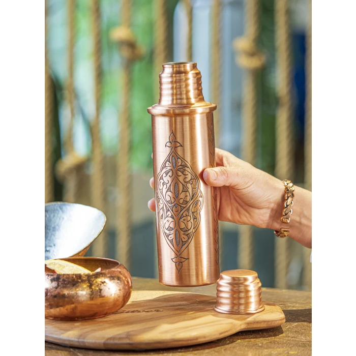 BAKIR MATARA İŞLEMELİ BÜYÜK BOY MAT BAKIR RENK