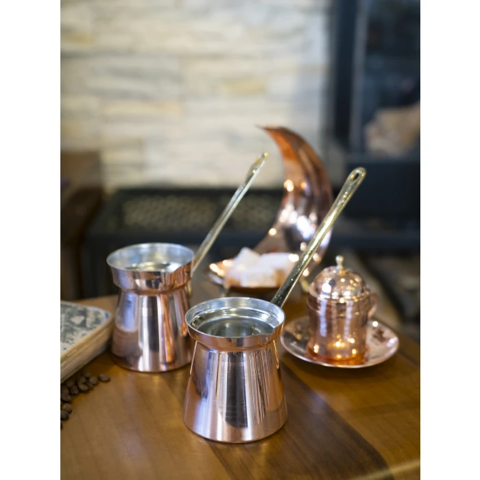 BAKIR CEZVE MODERN MODEL (2 KİŞİLİK)