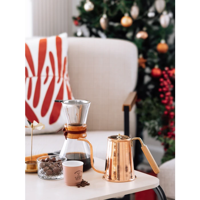 BAKIR DEMLİK MODERN KAHVE DEMLİĞİ MODEL BAKIR RENK