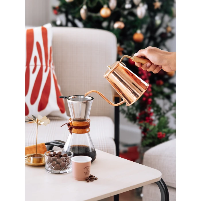 BAKIR DEMLİK MODERN KAHVE DEMLİĞİ MODEL BAKIR RENK