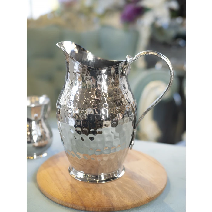 Bakır Sürahi Çekiç Dövme Antalya Model Gümüş Renk