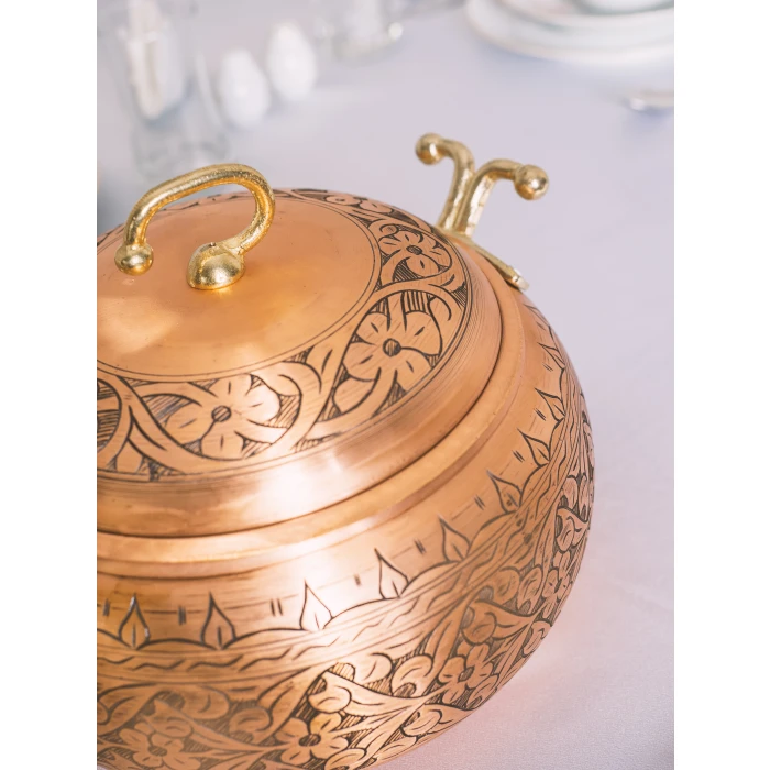 BAKIR TENCERE AĞIR İŞLEME TOMBUL MODEL 5 LT