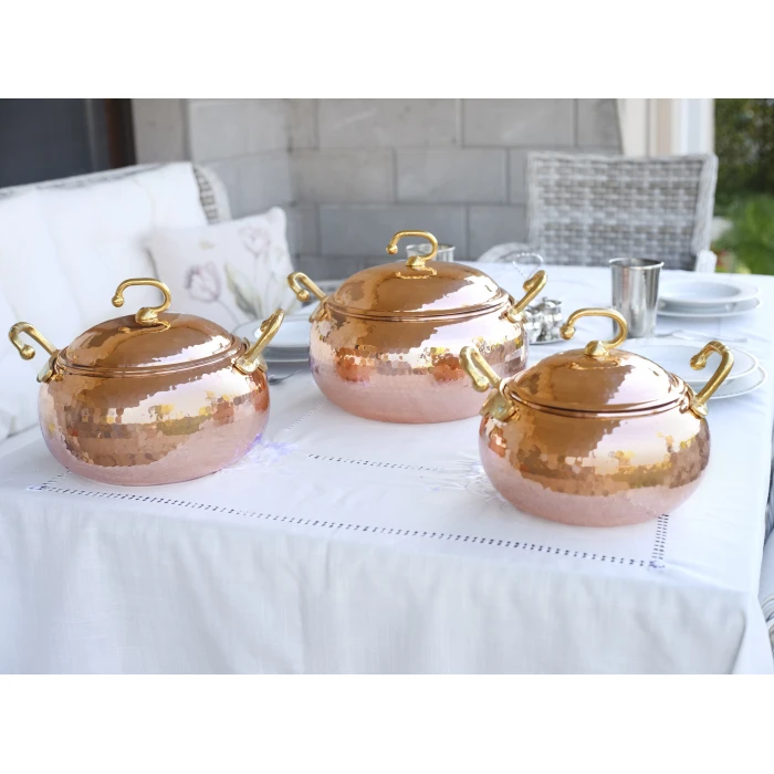 BAKIR TENCERE TOMBUL MODEL (5 LİTRE)