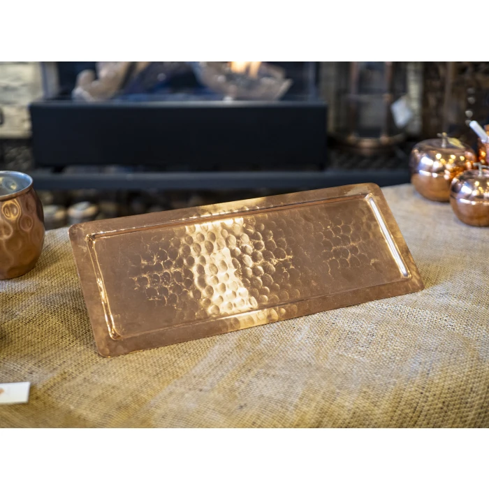 BAKIR TEPSİ DÜZ BATON MODEL PARLAK BAKIR RENK